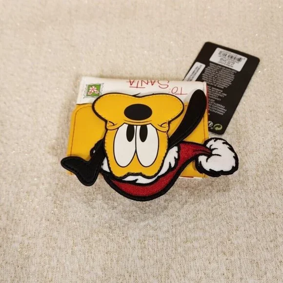 Loungefly Disney Pluto Santa Letter Holiday Flap Wallet NEW - Picture 10 of 16